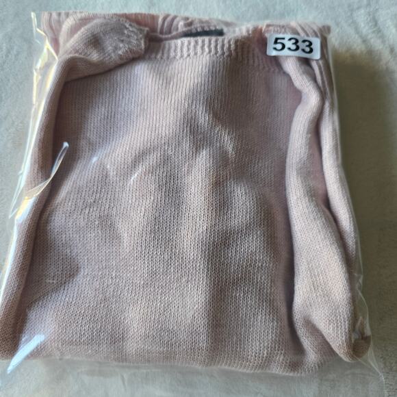 Eileen Fisher Pink 100% Linen Lightweight Knit Sweater L Minimalist Quiet Luxury - Picture 7 of 7